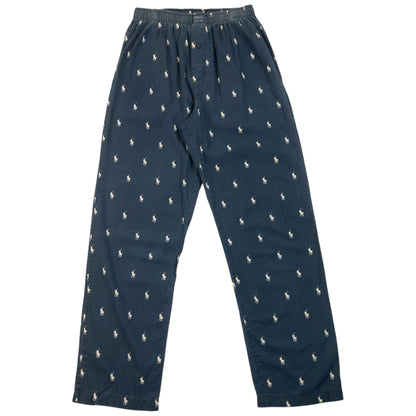 Vintage 2000s Polo Ralph Lauren Monogram Pyjama Bottoms Size S | Small, Navy