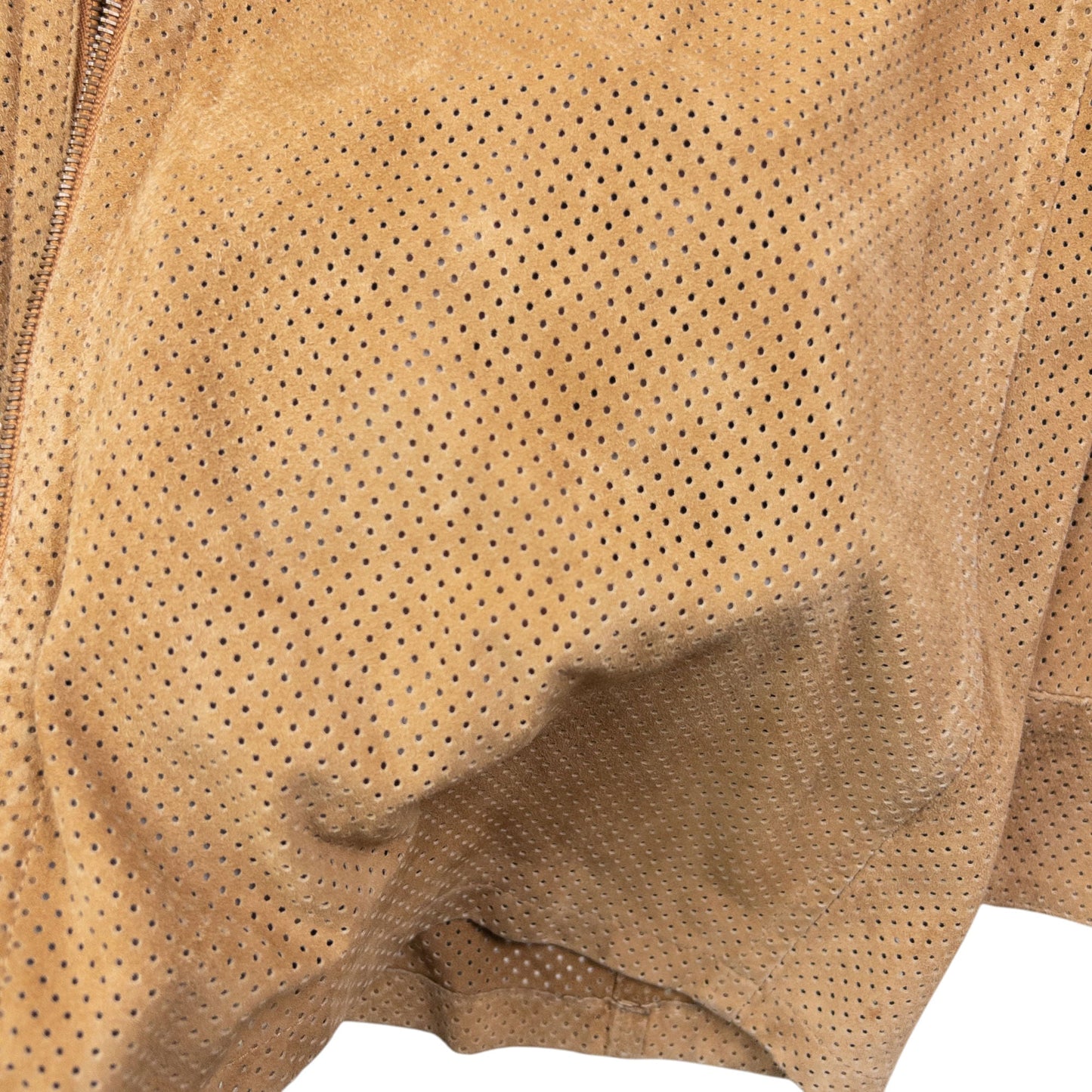 Vintage 2000s Gucci By Tom Ford Suede Perforated Lightweight Zip Up Jacket Size L | Large, Brown