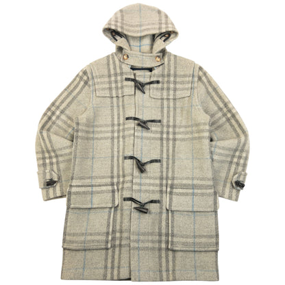Vintage 2000s Burberry Nova Check Wool Duffle Jacket Size M | O/S, Grey