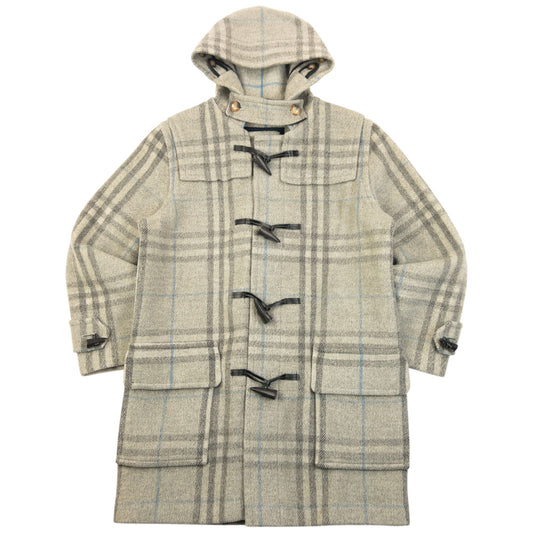 Vintage 2000s Burberry Nova Check Wool Duffle Jacket Size M | O/S, Grey