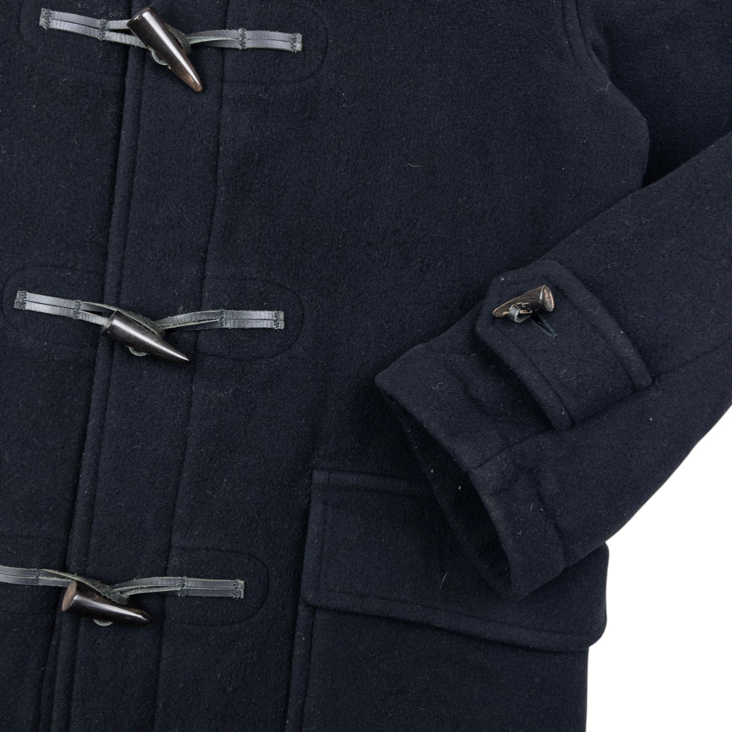 Vintage 2000s Burberry Nova Check Lined Wool Duffle Jacket Size M | O/S, Black