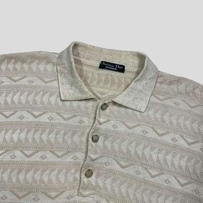 Christian Dior Monsieur 80’s 3D Textured Aztec Knit - L | Oatmeal