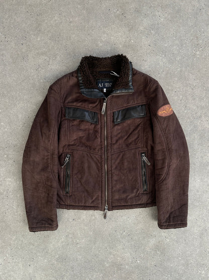 Armani Jeans Double Zip Faux Suede Jacket - M/L
