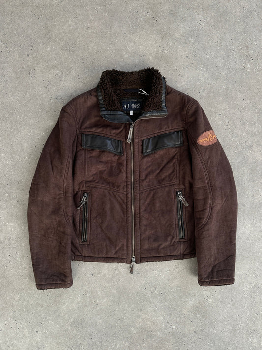 Armani Jeans Double Zip Faux Suede Jacket - M/L
