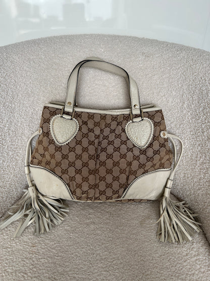Vintage 90s Gucci Monogram GG Tassel Handbag | O/S, Multicoloured