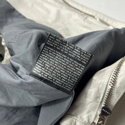 Gucci 2010 Nappa Leather Café Racer Perforated Panelled Biker Jacket - IT54 (L) | Default Title, White