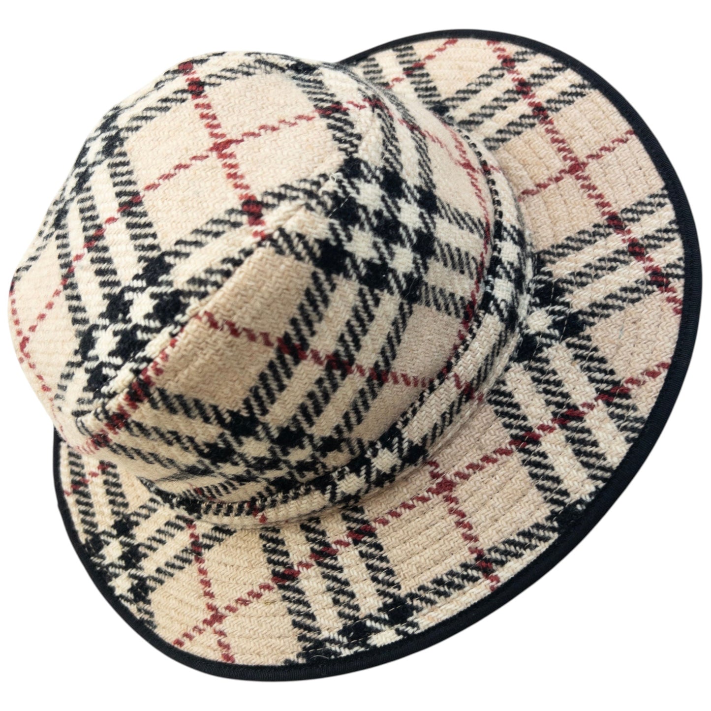 Vintage 2000s Burberry Nova Check Buckle Bucket Hat Size M | O/S, Red