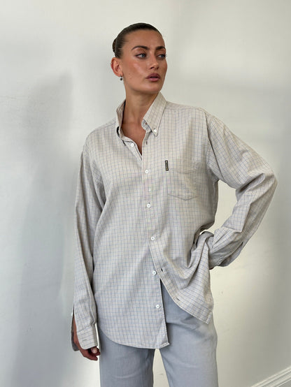 Armani Jeans Check Pure Cotton Logo Shirt - L/XL