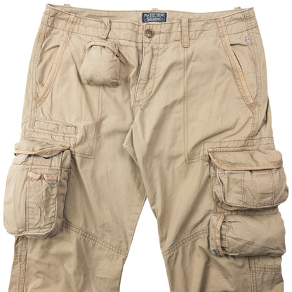Vintage 2000s Ralph Lauren Polo Jeans Cargo Trousers Size W34 | W34, Beige