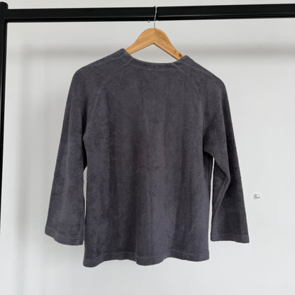 1990s armani jeans asymmetrical zip fleece | O/S, Blue