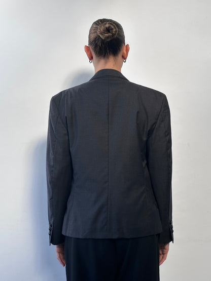 Gianni Versace 80s Pure Wool Cropped Double Breasted Blazer - S/M