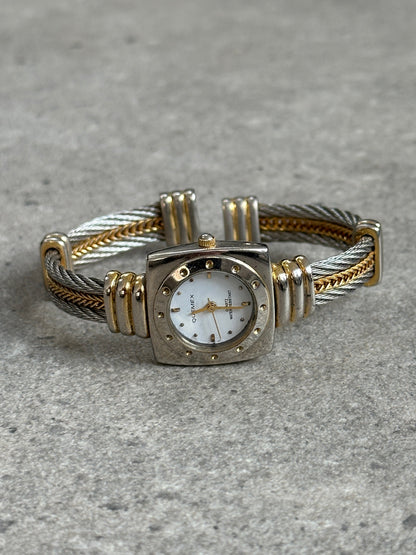 Vintage 1980s Two Tone Quartz Bracelet Watch