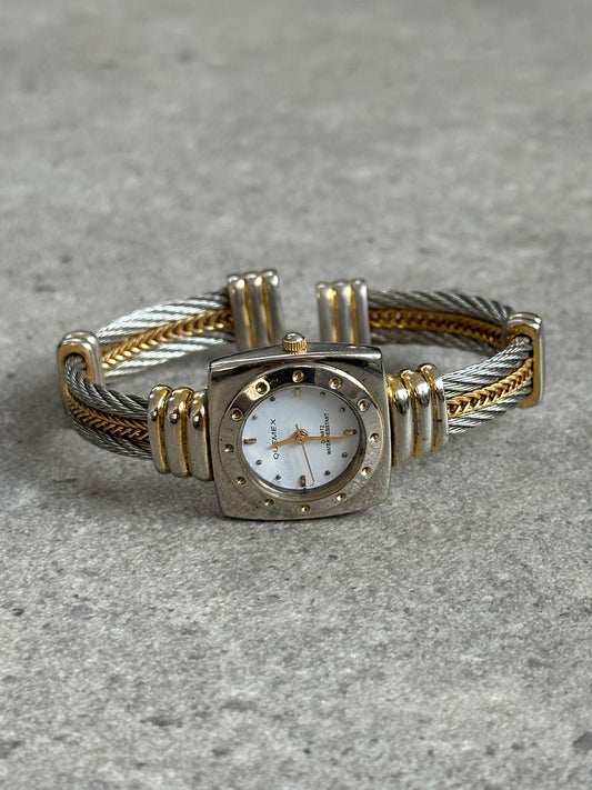 Vintage 1980s Two Tone Quartz Bracelet Watch