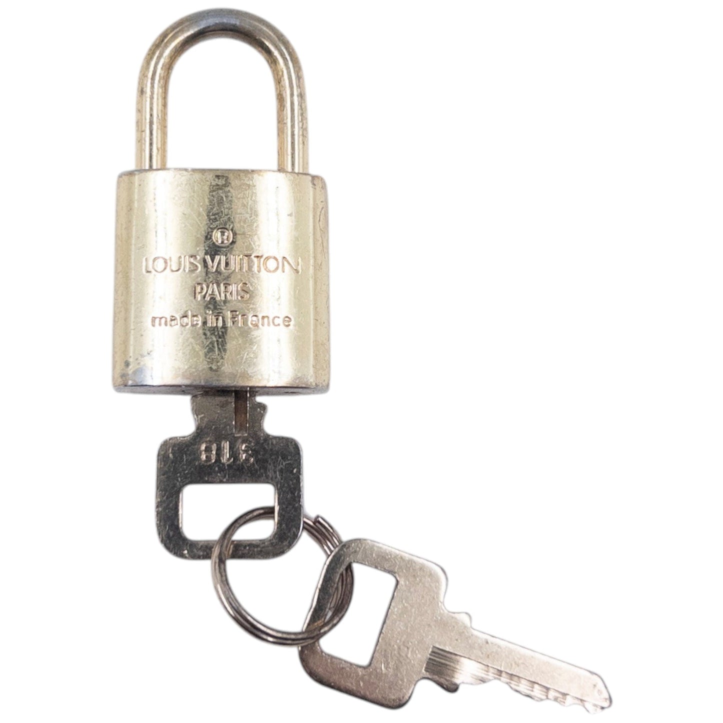 Vintage Louis Vuitton Embossed Padlock Keychain Charm