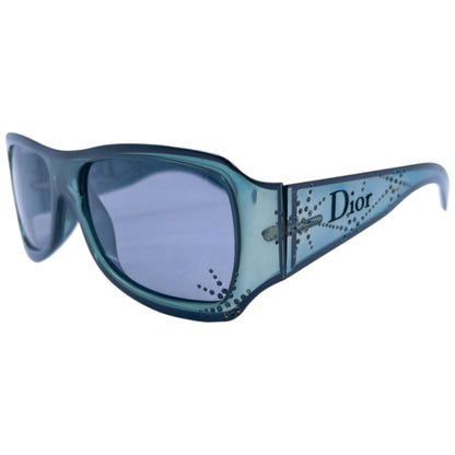 Vintage 2000s Dior Spidior 2 Diamonte Sunglasses | O/S, Green