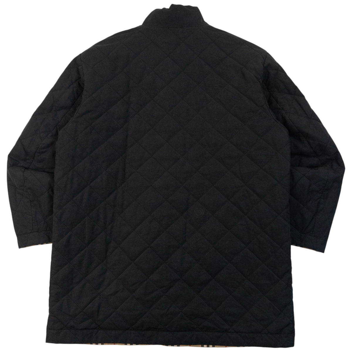 Vintage 90s Burberry Nova Check Quilted Reversible Jacket Size M | Medium, Beige
