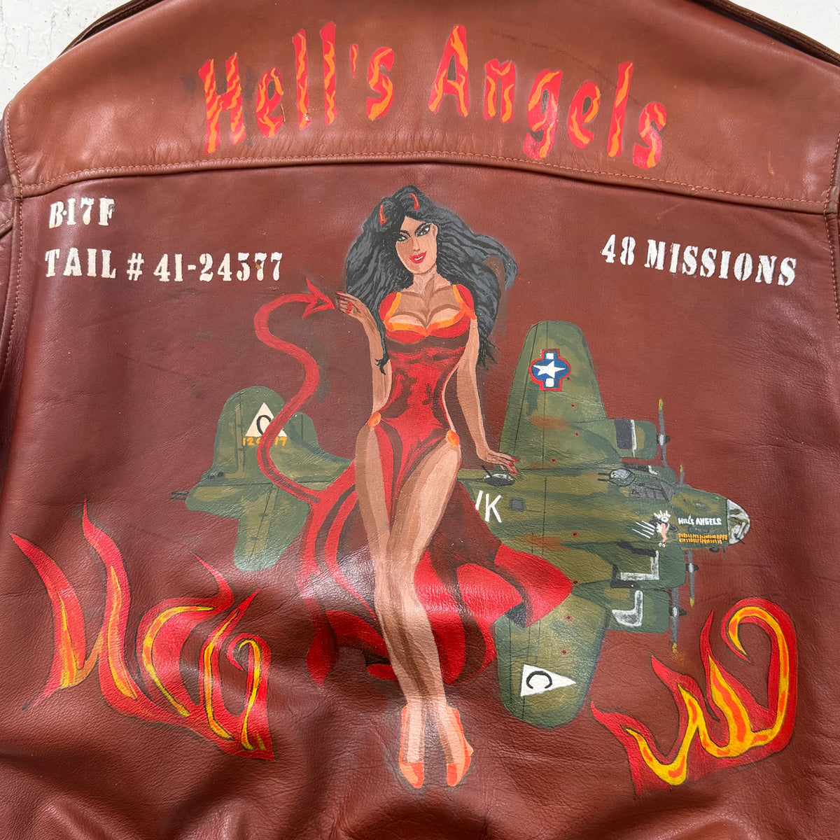 1960s schott hells angels leather souvenir flight jacket | O/S, Brown