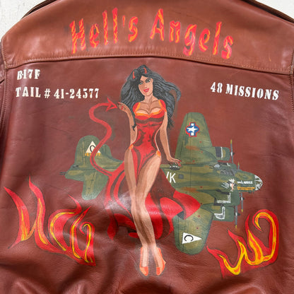 1960s schott hells angels leather souvenir flight jacket | O/S, Brown