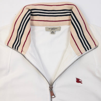 Vintage Burberry Zip Up Sweatshirt Womens Size S | Small, White