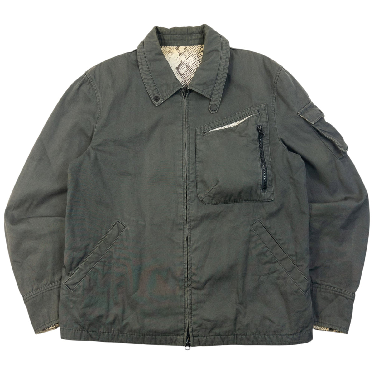 Vintage 2000s PPFM Snakeskin Pattern Lined Jacket Size S | Small, Grey