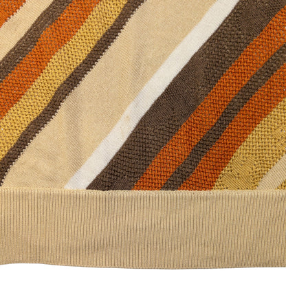 Vintage 90s Balenciaga Striped Knit Sweater Vest Womens Size M | Medium, Beige, Brown, Orange, Yellow, White