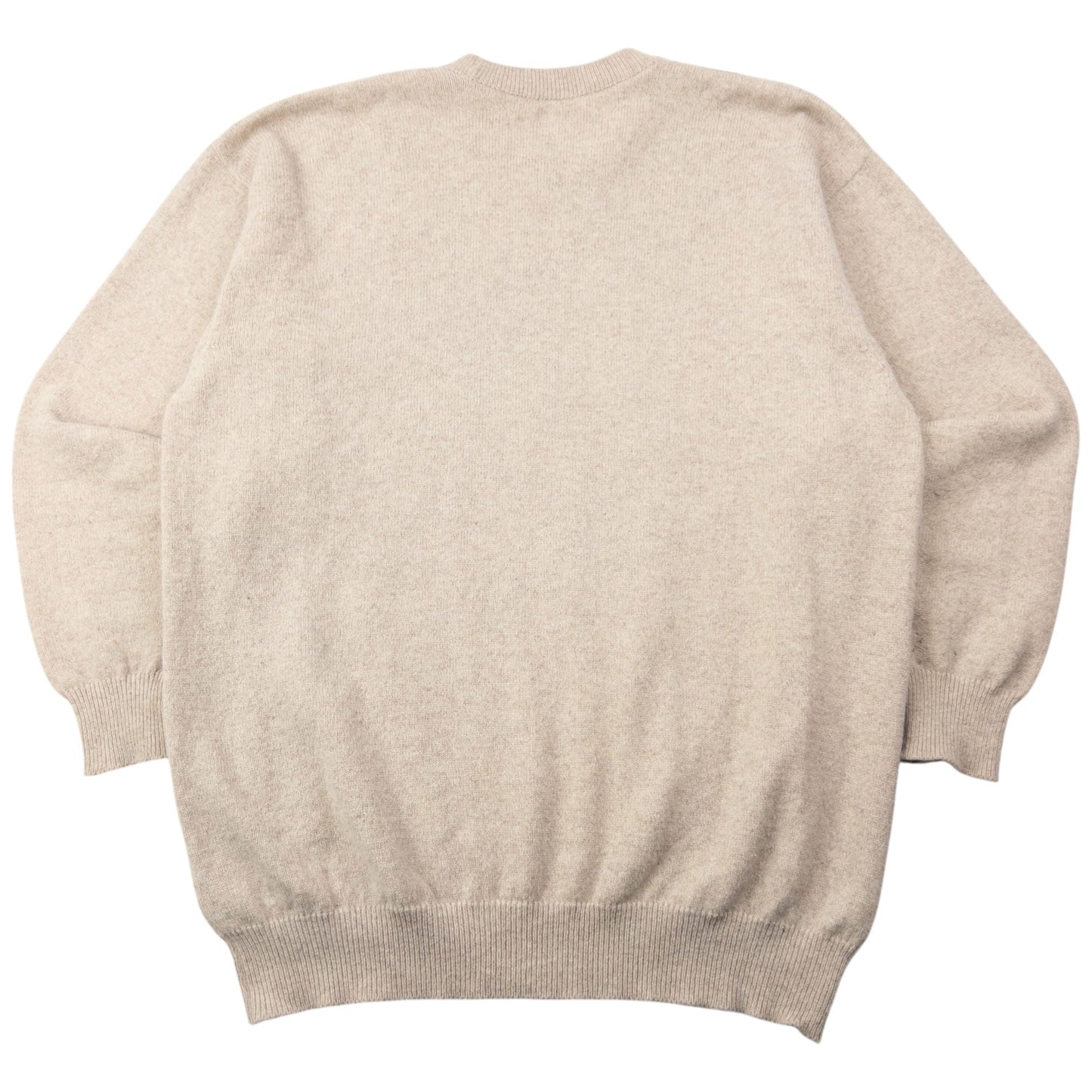 Vintage 90s Burberry Geometric Wool Knit Jumper Size L | Large, Beige, Brown, Grey