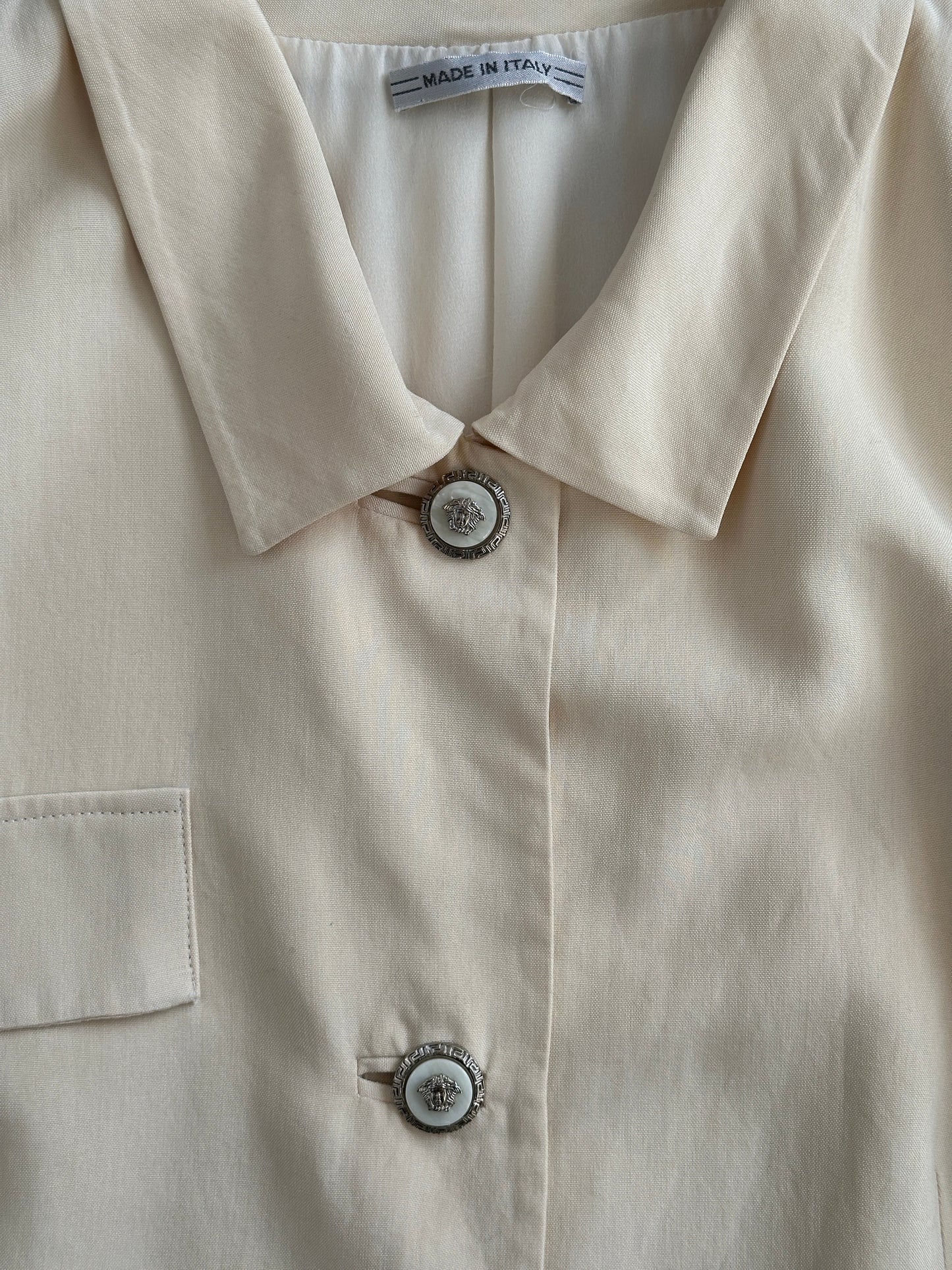 Gianni Versace Versatile 1990s Bespoke Button Pure Silk Blazer - XL