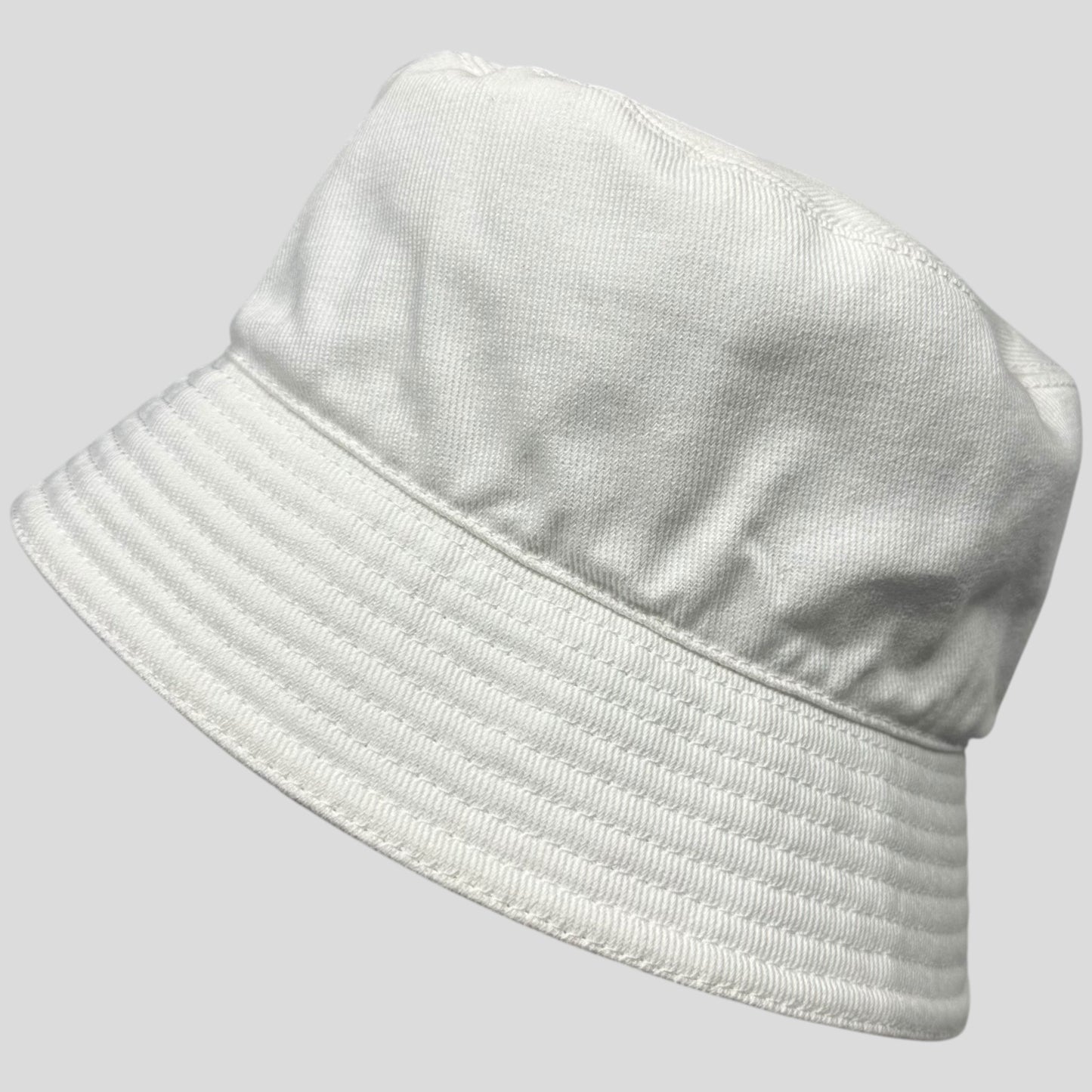 Prada 2022 Embroidered Cotton Triangle Logo Bucket Hat - L