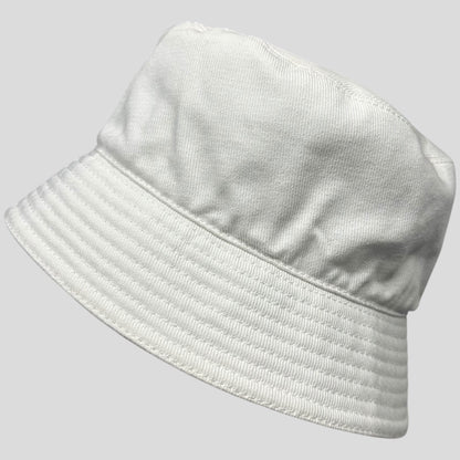 Prada 2022 Embroidered Cotton Triangle Logo Bucket Hat - L