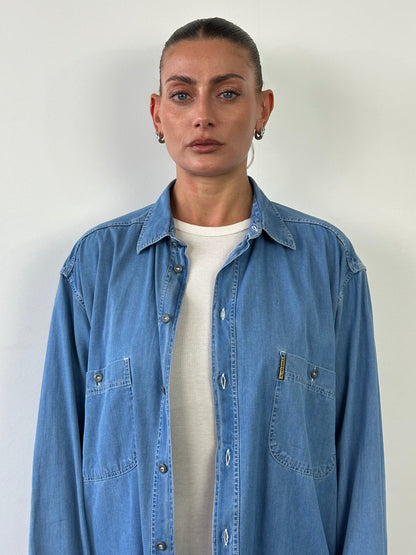 Armani Jeans Denim Logo Shirt - XL