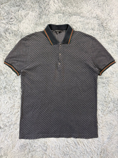 Gucci 2011 Cross Monogram Web Stripe Polo Shirt - S/M | O/S, Grey