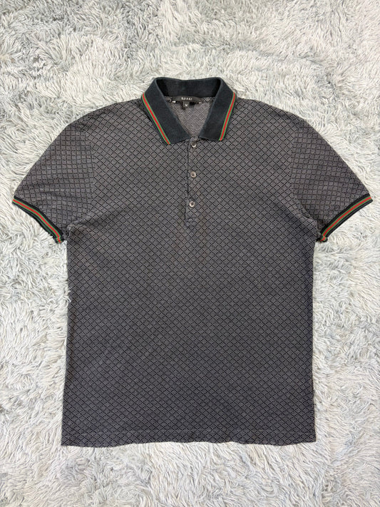 Gucci 2011 Cross Monogram Web Stripe Polo Shirt - S/M | O/S, Grey