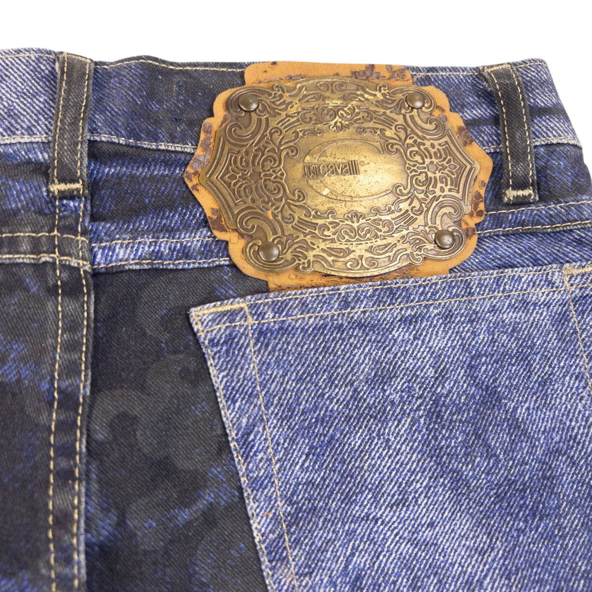 Vintage 2000s Roberto Cavalli Stretch Denim Pattern Jeans Womens Size W29 | W29, Multicoloured