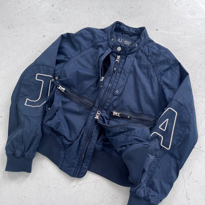 2000s armani jeans spellout bomber jacket | Navy, Navy