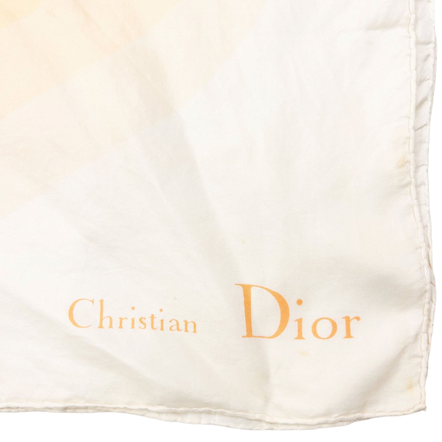 Vintage 2000s Dior Gradient Silk Scarf | O/S, Cream