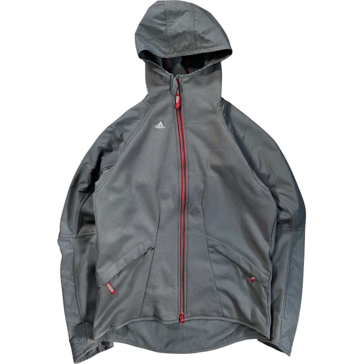 Adidas 2004 Asymmetrical Zip Two Tone Climawarm Hoodie S | Small, Grey