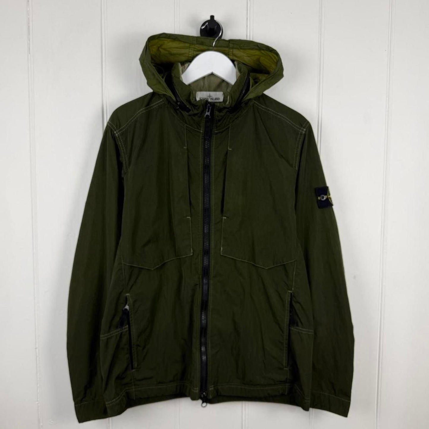 Stone Island Nylon Metal Flock Zip-Away Hood Jacket (L) | Large, Red