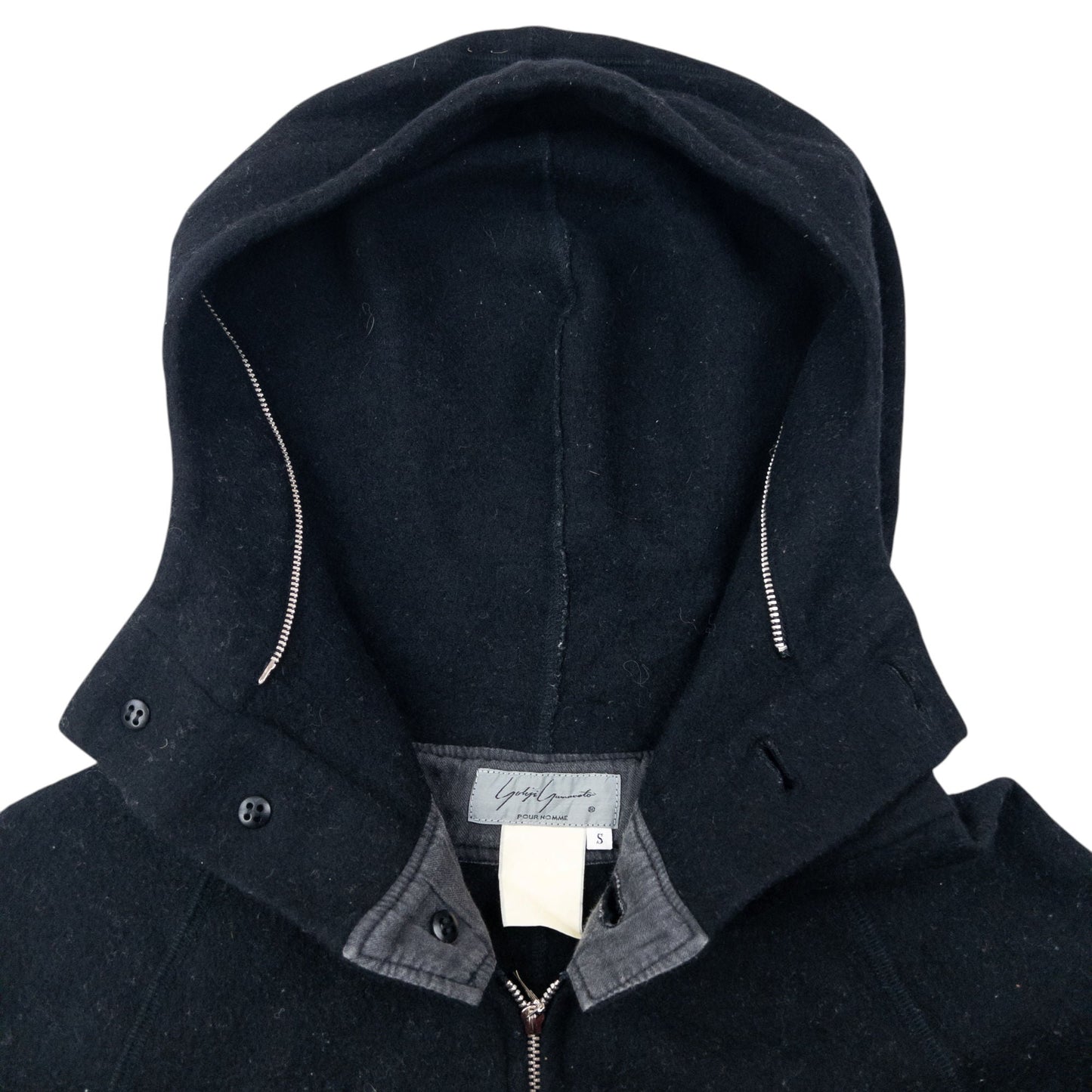 Vintage 90s Yohji Yamamoto Fleece Hooded Jumpsuit Size S | Small, Black