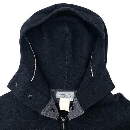Vintage 90s Yohji Yamamoto Fleece Hooded Jumpsuit Size S | Small, Black