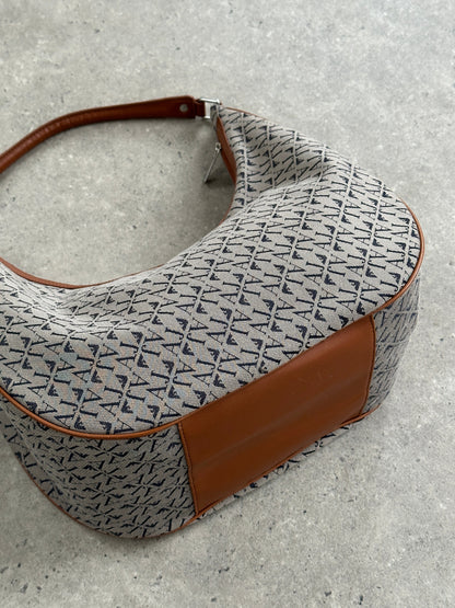 Armani Jeans 2000s Monogram Crescent Shoulder Bag
