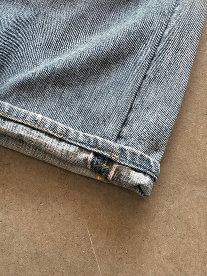 1990's Levi's 501 Repaired ‘Big E’ Selvedge Jeans - 34 x 30 | W34, Red