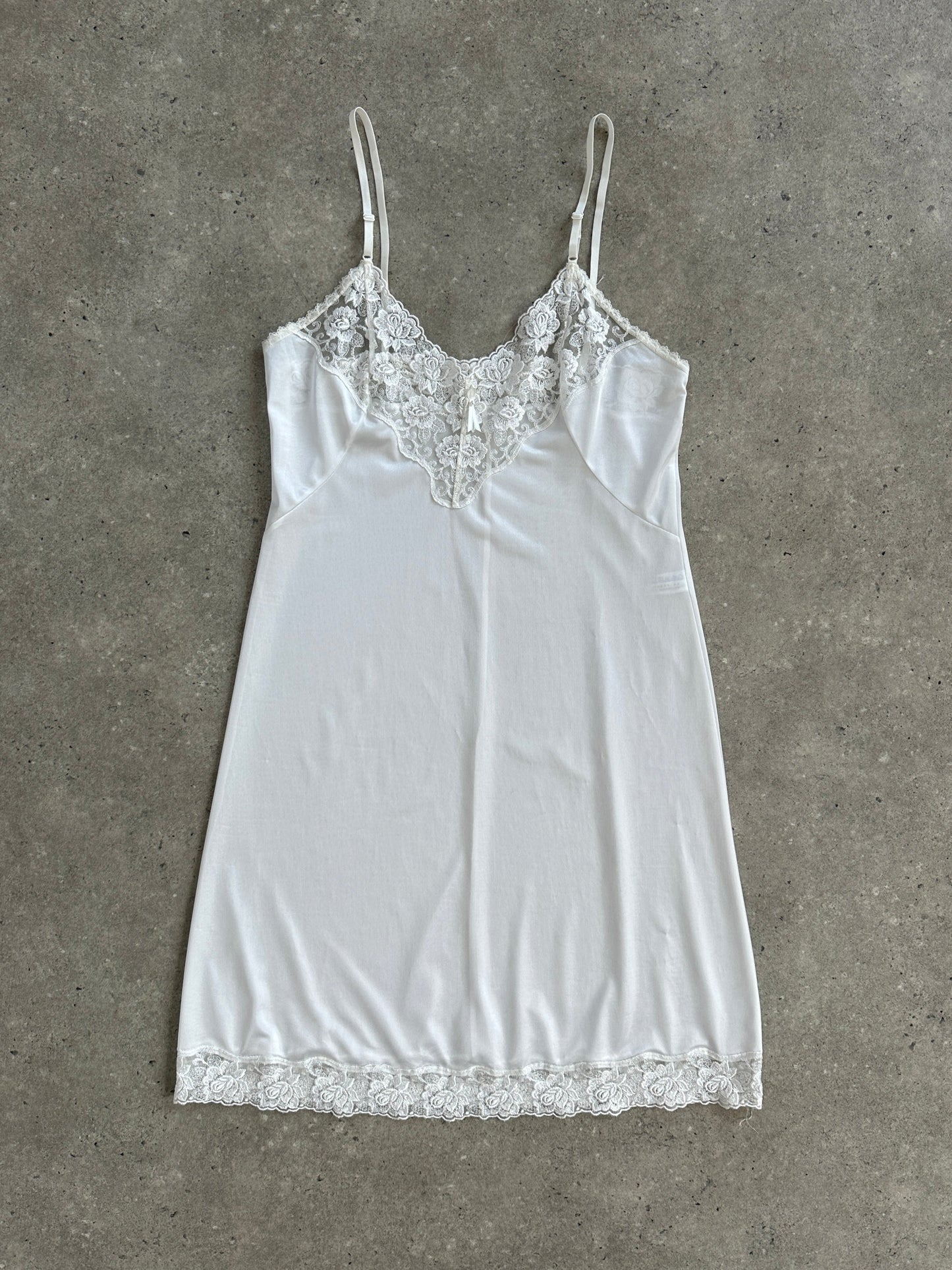Vintage 1990s Lace Sheer Mini Slip Dress - S