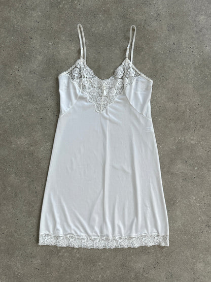 Vintage 1990s Lace Sheer Mini Slip Dress - S