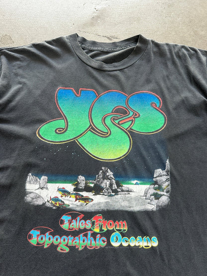 1991 YES Tales From Topographic Oceans T-Shirt - XL | X-Large, Red