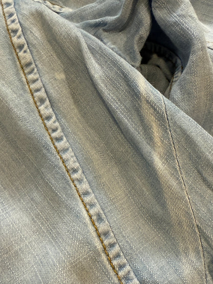 PPFM Asymmetrical Zip Up Denim Look Jacket M/L