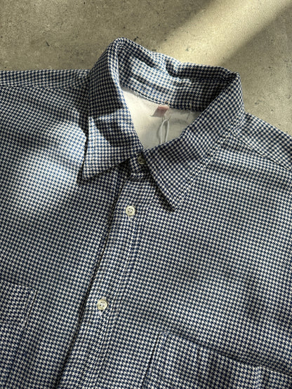 Italian Vintage Pure Cotton Thick Gingham Shirt - L/XL