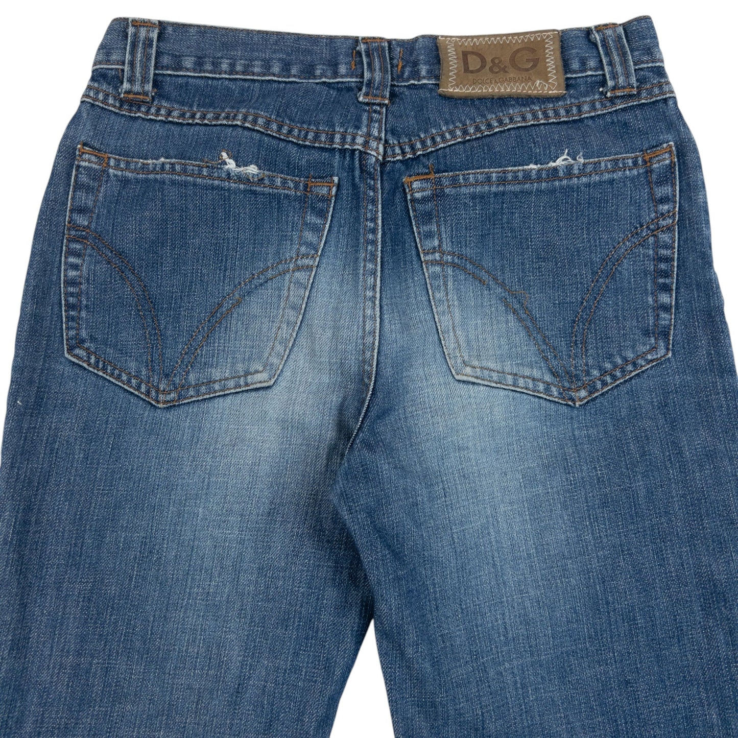 Vintage 2000s Dolce & Gabbana Distressed Denim Jeans Womens Size W26 | W26, Blue