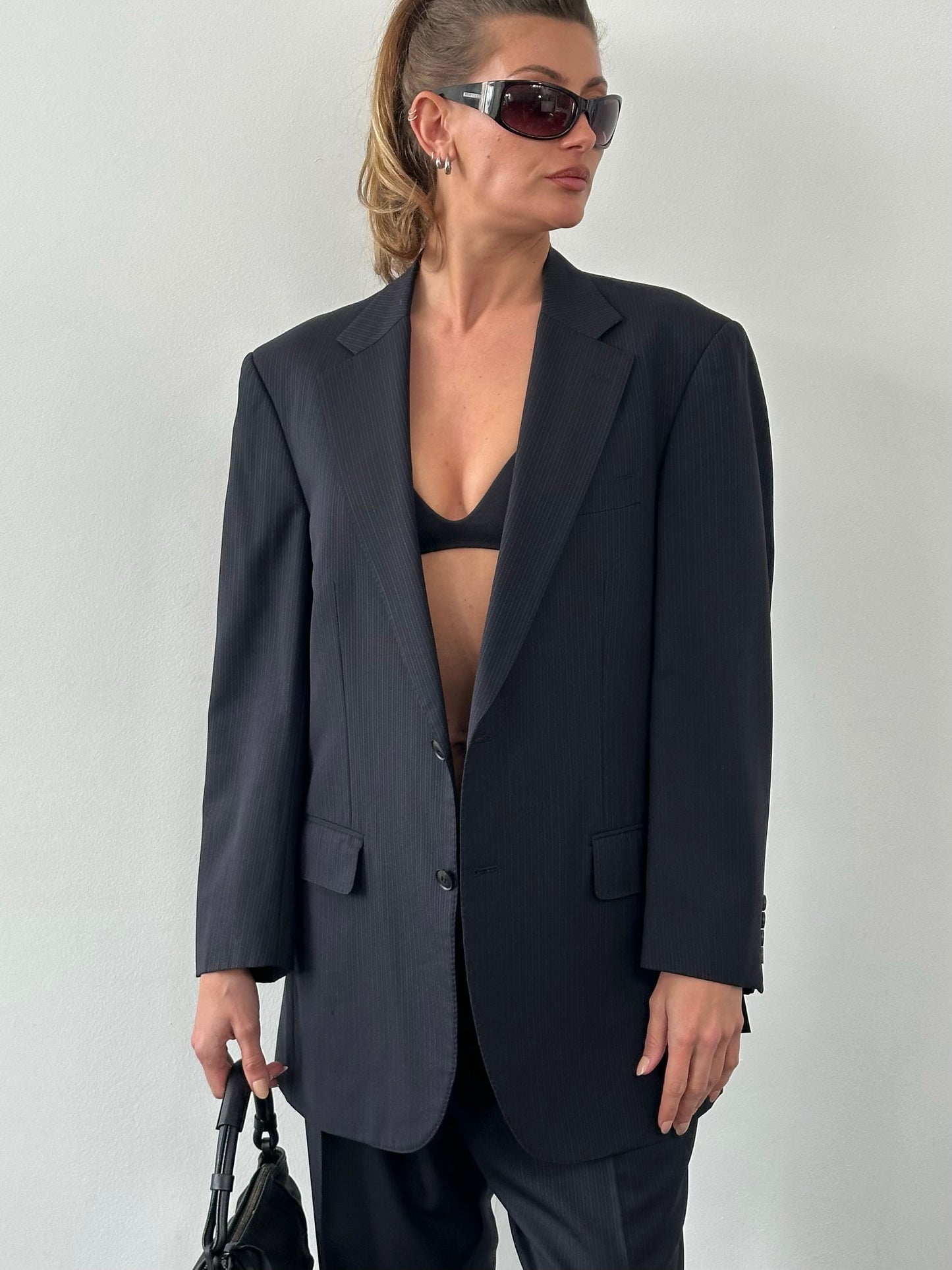Burberry 2000s Wool Stripe Single Breasted Suit - 44R/W32