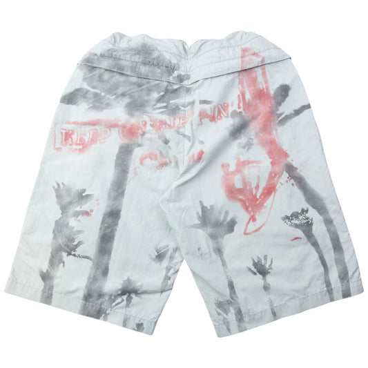 Vintage 2000s Emporio Armani Printed Swim Shorts Size M | Medium, Light Grey, Red