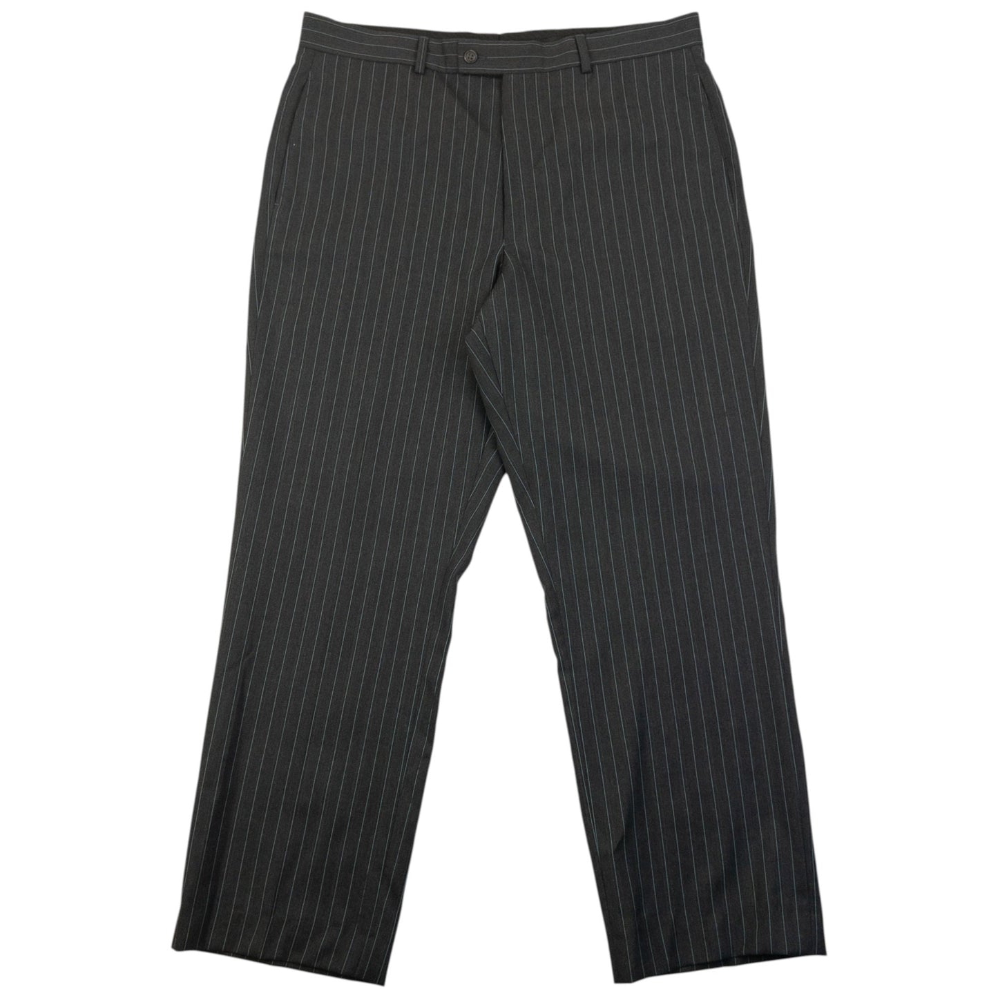 Vintage 90s YSL Yves Saint Laurent Pinstripe Jacket & Trousers Wool Suit Set Size XL | XL, Blue